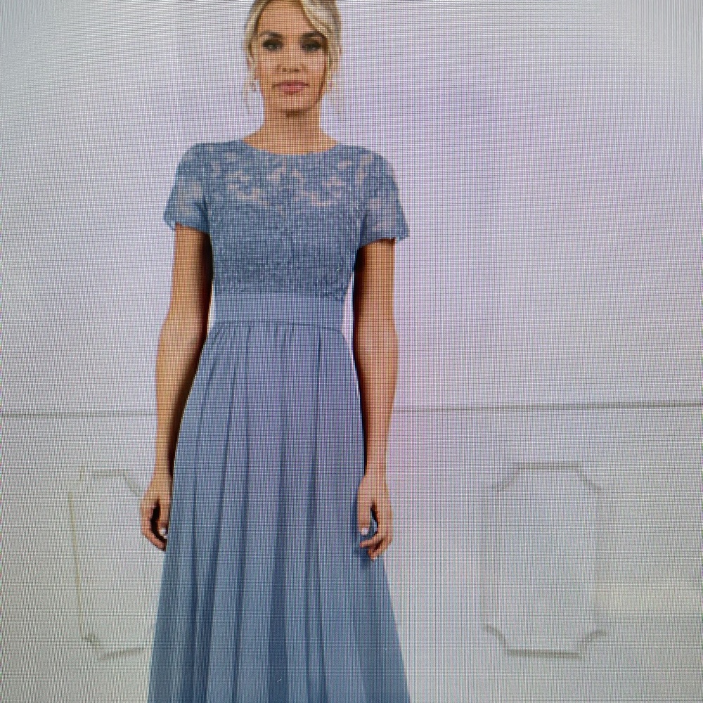 Brand New Size 12 Dusty Blue AZAZIE dress.